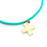 NOA DOR - collar cruz dorada 22mm